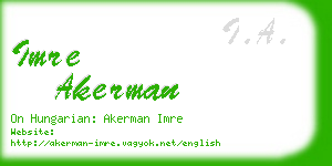 imre akerman business card